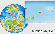 Physical Location Map of the area around 79° 10' 48" N, 71° 28' 29" E