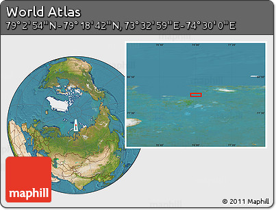 Satellite Location Map of the Area around 79° 10' 48" N, 74° 1' 30" E