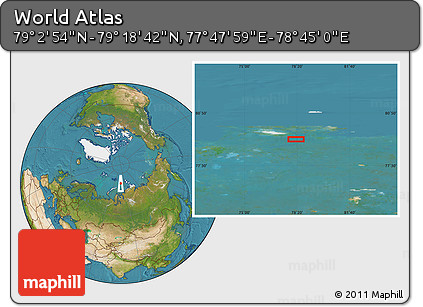 Satellite Location Map of the Area around 79° 10' 48" N, 78° 16' 30" E