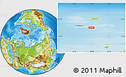 Physical Location Map of the area around 79° 10' 48" N, 79° 7' 30" E