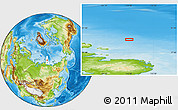 Physical Location Map of the area around 79° 24' 54" N, 110° 34' 29" E
