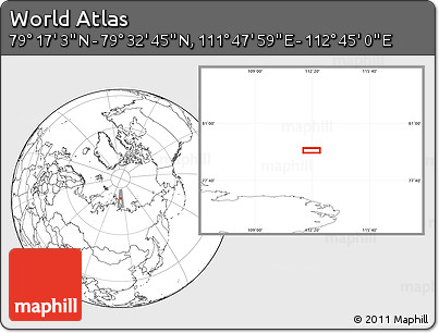 Blank Location Map of the Area around 79° 24' 54" N, 112° 16' 30" E