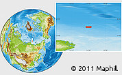 Physical Location Map of the area around 79° 24' 54" N, 116° 31' 30" E