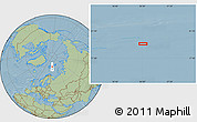 Savanna Style Location Map of the area around 79° 24' 54" N, 34° 4' 30" E, hill shading