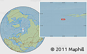 Savanna Style Location Map of the area around 79° 24' 54" N, 44° 16' 29" E, hill shading