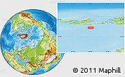 Physical Location Map of the area around 79° 24' 54" N, 51° 4' 30" E