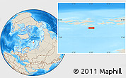 Shaded Relief Location Map of the area around 79° 24' 54" N, 51° 4' 30" E