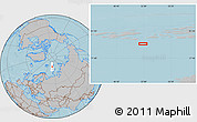 Gray Location Map of the area around 79° 24' 54" N, 51° 55' 29" E, hill shading