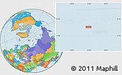Political Location Map of the area around 79° 24' 54" N, 51° 55' 29" E