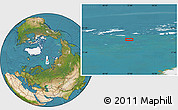 Satellite Location Map of the area around 79° 24' 54" N, 51° 55' 29" E