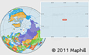 Political Location Map of the area around 79° 24' 54" N, 53° 37' 30" E