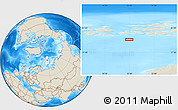 Shaded Relief Location Map of the area around 79° 24' 54" N, 53° 37' 30" E