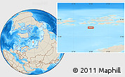 Shaded Relief Location Map of the area around 79° 24' 54" N, 54° 28' 30" E