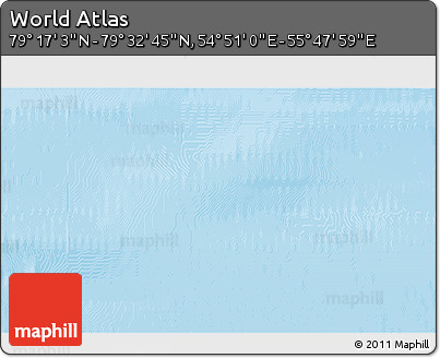 Physical 3D Map of the Area around 79° 24' 54" N, 55° 19' 30" E