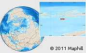 Shaded Relief Location Map of the area around 79° 24' 54" N, 55° 19' 30" E