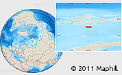 Shaded Relief Location Map of the area around 79° 24' 54" N, 58° 43' 30" E