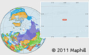 Political Location Map of the area around 79° 24' 54" N, 60° 25' 29" E