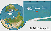 Satellite Location Map of the area around 79° 24' 54" N, 60° 25' 29" E