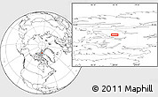 Blank Location Map of the area around 79° 24' 54" N, 83° 13' 29" W