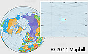 Political Location Map of the area around 79° 38' 54" N, 4° 10' 30" W