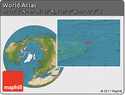 Satellite Location Map of the Area around 79° 38' 54" N, 4° 10' 30" W