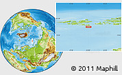Physical Location Map of the area around 79° 38' 54" N, 51° 4' 30" E