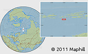 Savanna Style Location Map of the area around 79° 38' 54" N, 53° 37' 30" E, hill shading
