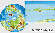 Physical Location Map of the area around 79° 38' 54" N, 57° 52' 30" E
