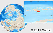 Shaded Relief Location Map of the area around 79° 38' 54" N, 57° 52' 30" E