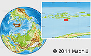 Physical Location Map of the area around 79° 38' 54" N, 58° 43' 30" E