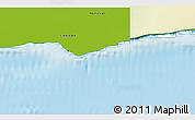 Physical 3D Map of the area around 79° 38' 54" N, 72° 10' 30" W