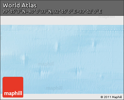 Physical 3D Map of the Area around 79° 52' 48" N, 33° 13' 30" E