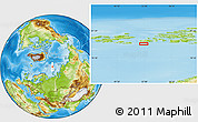 Physical Location Map of the area around 79° 52' 48" N, 52° 46' 29" E
