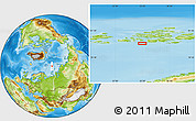 Physical Location Map of the area around 79° 52' 48" N, 55° 19' 30" E