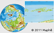 Physical Location Map of the area around 79° 52' 48" N, 56° 10' 29" E