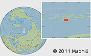 Savanna Style Location Map of the area around 79° 52' 48" N, 57° 1' 29" E, hill shading
