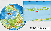 Physical Location Map of the area around 79° 52' 48" N, 59° 34' 30" E