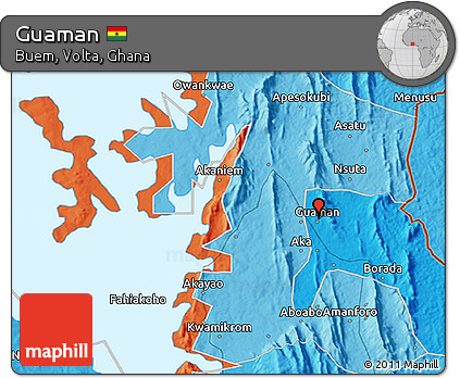 Political 3D Map of Guaman
