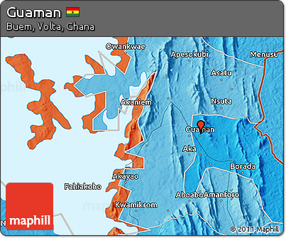 Political 3D Map of Guaman