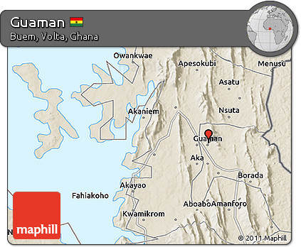 Shaded Relief 3D Map of Guaman