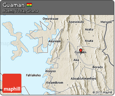 Shaded Relief 3D Map of Guaman