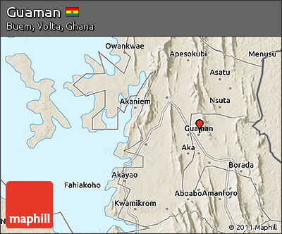 Shaded Relief 3D Map of Guaman