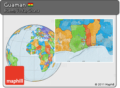 Political Location Map of Guaman