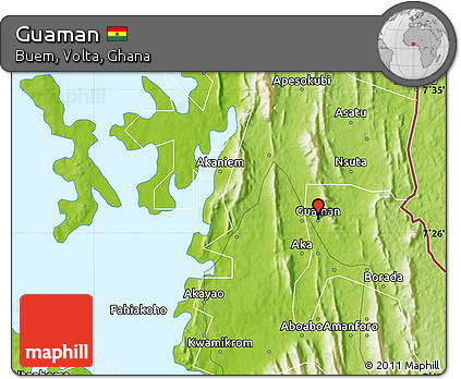 Physical Map of Guaman