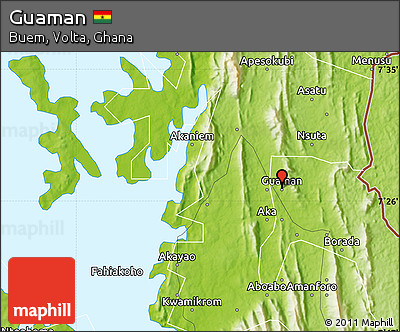 Physical Map of Guaman