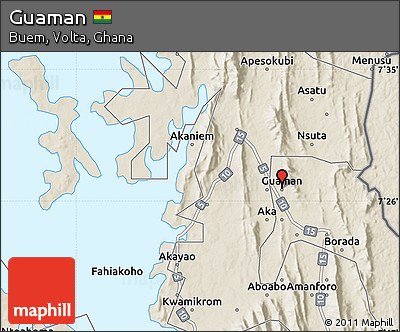 Shaded Relief Map of Guaman