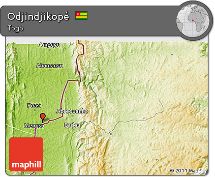 Physical 3D Map of Odjindjikopé