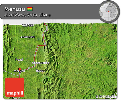 Satellite 3D Map of Menusu