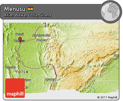 Physical Panoramic Map of Menusu