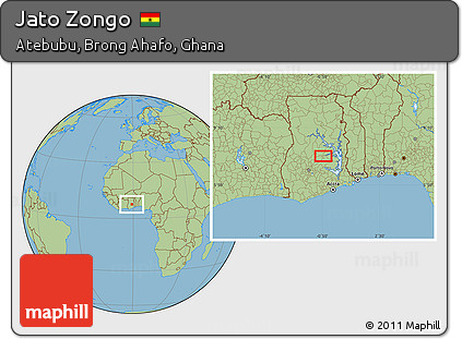 Savanna Style Location Map of Jato Zongo